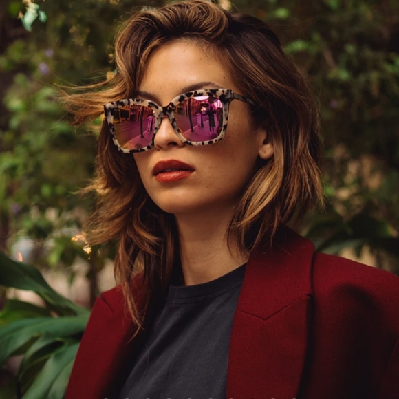 New DIFF Bella Sunglasses Cream Tortoise with Pink Mirror Lenses - Picture 16 of 16